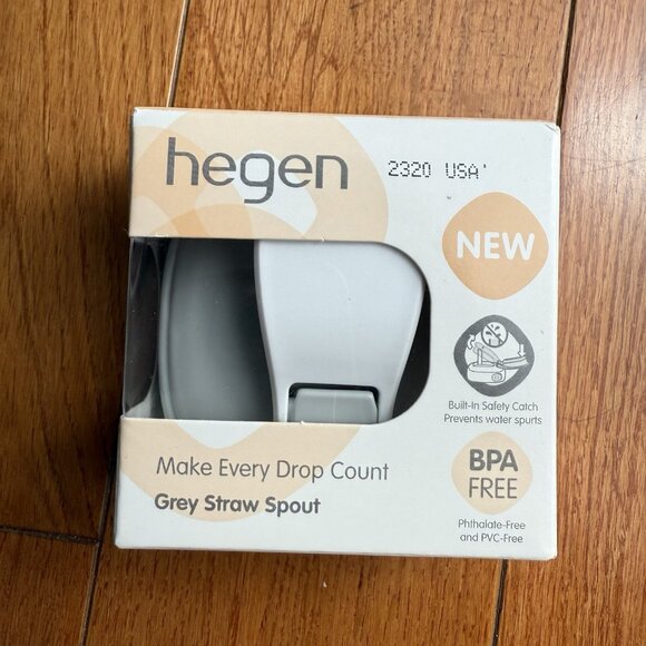 Hegen Grey Straw Spout BPA Free Baby Cup Attachment Leak Proof New in Box - Picture 2 of 5